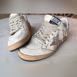Golden Goose White Sneakers with Silver Star